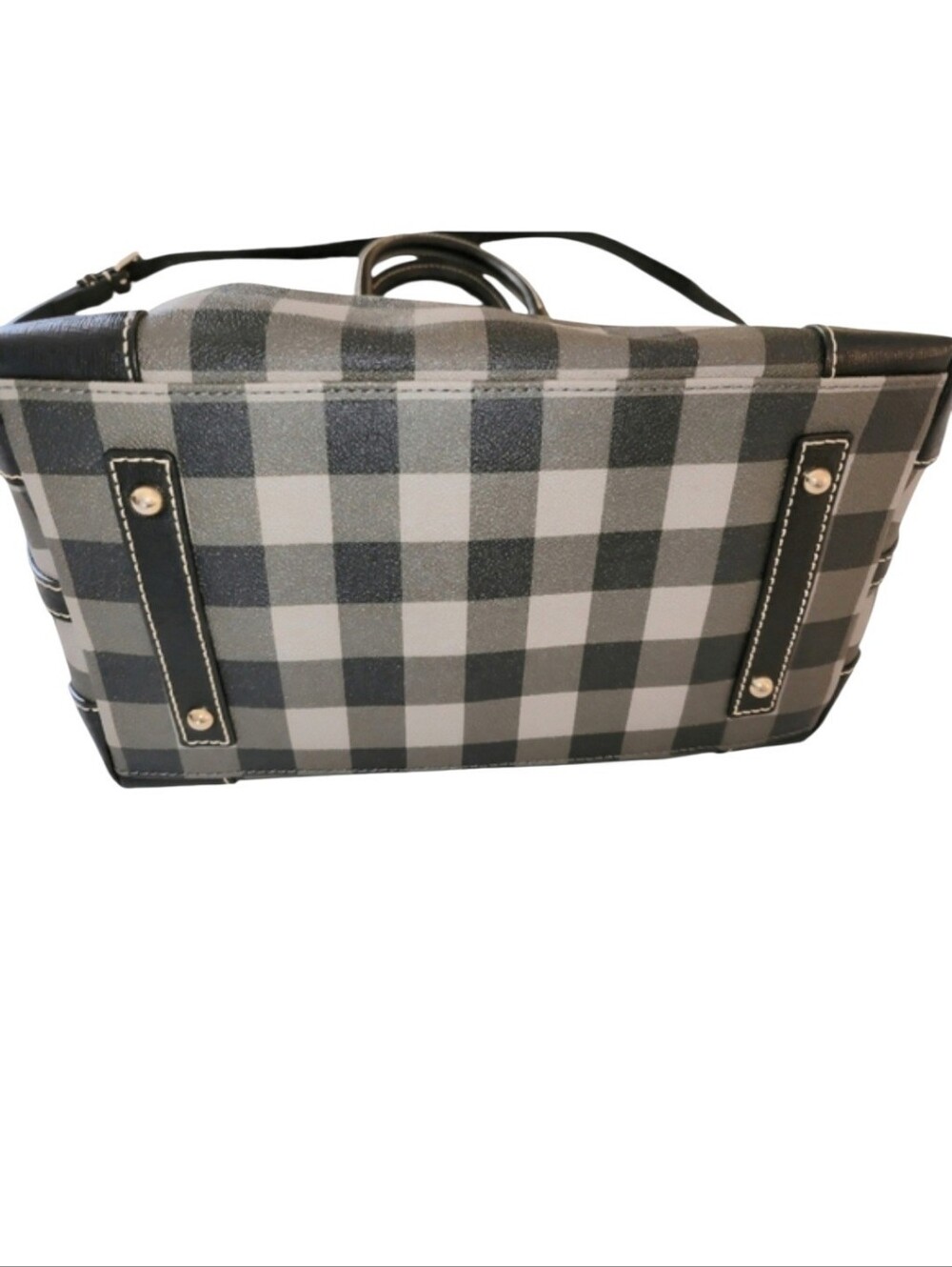 Dooney & Bourke Tucker Buffalo Plaid Darcy Satchel Black Charcoal Gray Tote - Picture 6 of 13